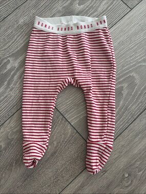 Bonds Red & White Striped Footed Baby Pants
